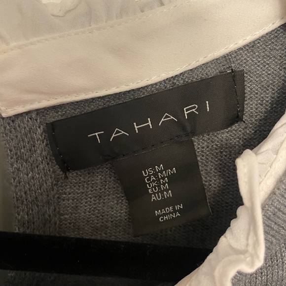 Tahari Gray Merino Wool Sweater Dress - Picture 2 of 9